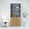 Modulaire draaideurkast Chief 200x90x42cm half open Wit ombouw Antraciet eiken