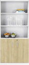 Modulaire draaideurkast Chief 200x90x42cm half open Wit ombouw Antraciet eiken