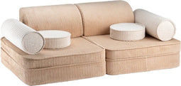 Modulaire speelbank - Brown Sugar Wigiwama - Lounge en speelbank kinderen - kinder speelbank - bankje kinderkamer - comfortabel en zacht - duurzaam speelbankje - speelsofa OEKO-TEX gecertificeerd - modulaire speelset- zitzak kinderen