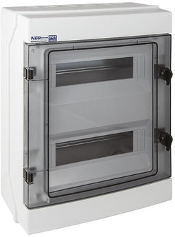Modular hermetic switchgear (500V AC, 1000V DC) 2x12 surface-mounted (N+PE) IP65 RH-24