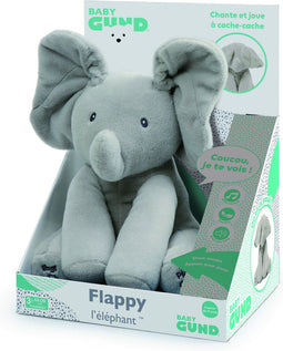 GUND Flappy De Olifant - Knuffel 30,5 cm - Interactief met geluid - Grijs