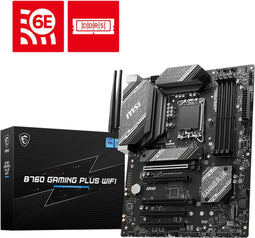 Moederbord - MSI B760 GAMING PLUS WIFI - ATX - Socket LGA1700 - Intel B760 - DDR5 - Realtek ALC897 - Realtek 2.5G LAN - Wi-Fi 6E (802.11ax)