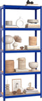 vidaXL - Opbergrekken - 3 - st - 5-laags - staal - en - bewerkt - hout - blauw