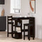 vidaXL - Zwart - Eiken - Bartafel - met - Opslagrek, - 100x50x101.5 - cm