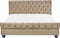 Beliani AVALLON - Waterbed - Beige - Fluweel
