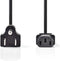 Nedis Stroomkabel - USA Male - IEC-320-C13 - Recht - Recht - Vernikkeld - 2.00 m - Rond - PVC - Zwart - Envelop