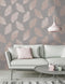 DUTCH WALLCOVERINGS Behang Fawning Feather grijs en roségoudkleurig