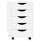Woltu Kantoor Kast - Mobiele Opbergkast met 5 Lades - Wit - 40 x 40 x 66,5 cm