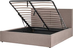 MOISSAC - Bed - Taupe - 160 x 200 cm - Polyester