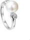 The Jewelry Collection - Ring - Gerhodineerd Zilver met Parel en Zirkonia - Maat 54