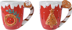 Mok dolomiet l12b9h10 cm rood a2 kerst