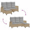 vidaXL - Verstelbare - tuinbank - met - kussens - L-vormig - beige - poly - rattan