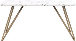MOLDEN - Eettafel - Goud/ Wit - 80 x 150 cm - MDF