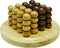 Molenspel TicTacToe 3 D. hout blank/bruin gelakt rond