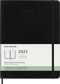 Moleskine 12 Maanden Agenda - 2023 - Wekelijks - XL - Zachte Kaft - Zwart