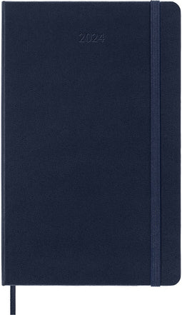 Moleskine 12 Maanden Agenda - 2024 - Wekelijks - Large - Harde Kaft - Saffier Blauw