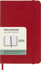 Moleskine 12 Maanden Agenda - 2025 - Wekelijks - Pocket - Harde Kaft - Rood