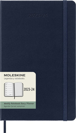 Moleskine 18 Maanden Agenda - 2023/24 - Wekelijks - Large - Harde Kaft - Saffier Blauw