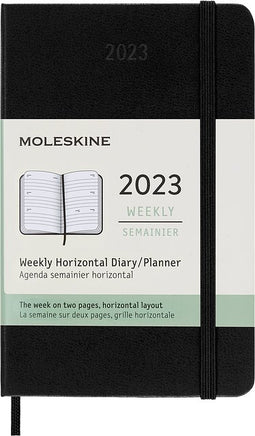 Moleskine - Agenda 2023 msk 12mnd pocket 7d/2p hc zw | 12 stuks