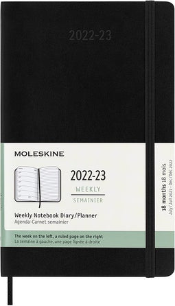 Moleskine - Agenda notitieboek 2022-2023 msk large sc zwart | 12 stuks