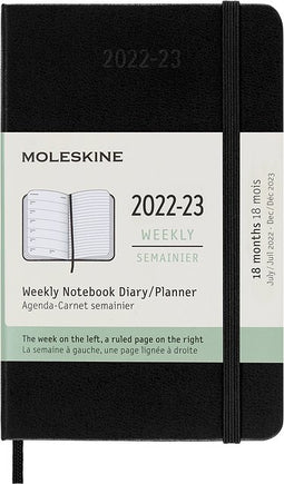 Moleskine - Agenda notitieboek 2022-2023 msk pocket hc zw | 18 stuks
