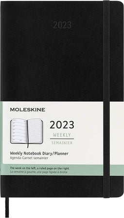 Moleskine - Agenda notitieboek 2023 msk 12mnd large sc zwart | 12 stuks