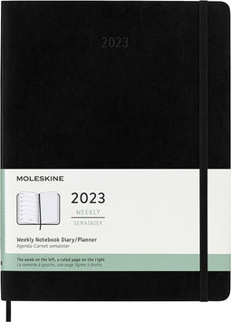 Moleskine - Agenda notitieboek 2023 msk 12mnd xl sc zwart | 6 stuks