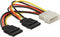 Molex (m) - 2x SATA (v) splitter - 0,30 meter