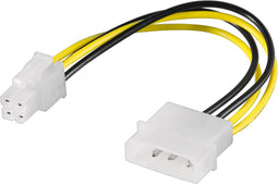 Molex (m) - ATX12V P4 (m) voedingskabel - 0,15 meter