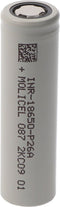 Molicel INR18650-P26A, 2600mAh 35A Li-ion batterij, 3.6V - 3.7V onbeschermd, platte bovenkant, afmetingen 65x18.45mm