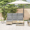 vidaXL - Verstelbare - tuinbank - met - kussens - L-vormig - beige - poly - rattan