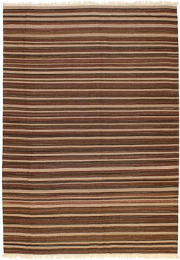 MOMO Rugs Kelim Indi Ankara 890 Vloerkleed - 200x300 - - Kelim Tapijt - Modern - Bruin