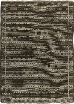 MOMO Rugs Kelim Kordi 58 Vloerkleed - 144x193 - Vierkant - Kelim Tapijt - Modern - Zwart