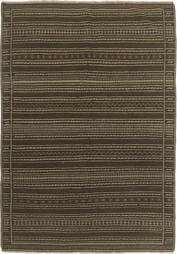 MOMO Rugs Kelim Kordi 60 Vloerkleed - 162x228 - Vierkant - Kelim Tapijt - Modern - Zwart