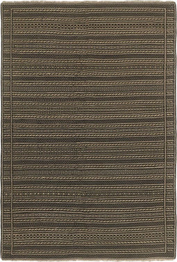 MOMO Rugs Kelim Kordi 68 Vloerkleed - 162x231 - Vierkant - Kelim Tapijt - Modern - Zwart