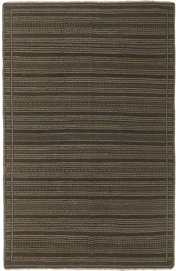 MOMO Rugs Kelim Kordi 69 Vloerkleed - 198x300 - Vierkant - Kelim Tapijt - Modern - Zwart