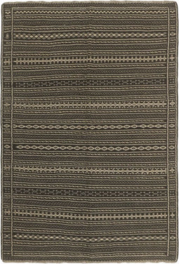 MOMO Rugs Kelim Kordi 75 Vloerkleed - 160x230 - Vierkant - Kelim Tapijt - Modern - Zwart