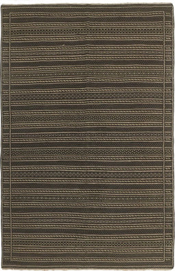 MOMO Rugs Kelim Kordi 81 Vloerkleed - 169x255 - Vierkant - Kelim Tapijt - Modern - Zwart