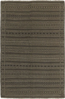 MOMO Rugs Kelim Kordi 83 Vloerkleed - 168x246 - Vierkant - Kelim Tapijt - Modern - Zwart