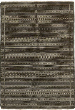 MOMO Rugs Kelim Kordi 88 Vloerkleed - 171x244 - Vierkant - Kelim Tapijt - Modern - Zwart