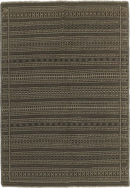 MOMO Rugs Kelim Kordi 90 Vloerkleed - 170x244 - Vierkant - Kelim Tapijt - Modern - Zwart