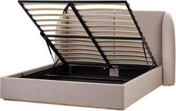 MONESTIER - Tweepersoonsbed - Taupe - 160 x 200 cm - Polyester