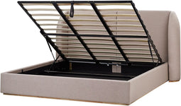 MONESTIER - Tweepersoonsbed - Taupe - 180 x 200 cm - Polyester