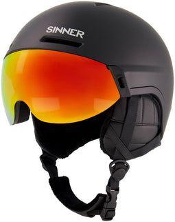 Sinner Montblanc Visor M - Skihelm - Lichtgewicht In-Mould technologie - Rood spiegelvizier