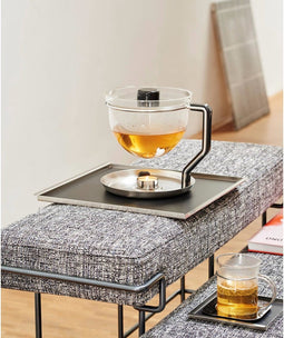 Mono Theepot 1.5 Liter met Warmhoudplaat - RVS & Glas - Design door Tassilo von Grolman