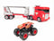 Monster Jam - officiële 2-in-1 Launch N’ Go Hauler-speelset en opbergdoos met unieke monstertruck schaal van 1:64