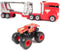 Monster Jam - officiële 2-in-1 Launch N’ Go Hauler-speelset en opbergdoos met unieke monstertruck schaal van 1:64