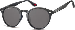 Montana MP20 - Zonnebril - Rond model - Zwart kunststof-Polarizerend- Lensbreedte 57 mm