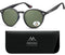 Montana MP20A - Zonnebril - Rond model - Zwart kunststof-Polarizerend- Lensbreedte 57 mm
