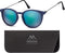 Montana MS33A - Zonnebril - Ronde retro style - Mat Blauw - Lensbreedte 50 mm
